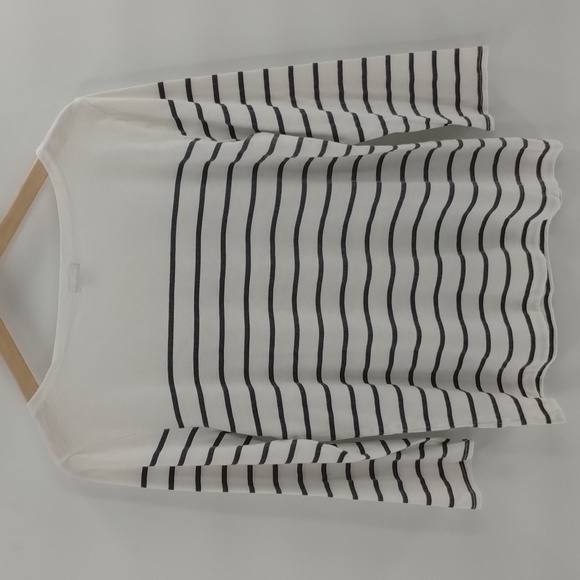 J. Crew blue white stripe gray sequin 100% cotton top size medium - Picture 7 of 7